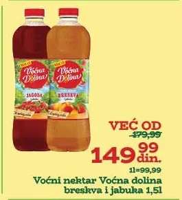 Voćni nektar Voćna dolina breskva i jabuka 1,5l