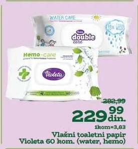 Vlažni toaletni papir Violeta 60 kom. (water, hemo)