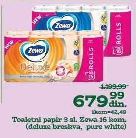 Toaletni papir 3 sl. Zewa 16 kom.