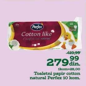 Toaletni papir cotton natural Perfex 10 kom.