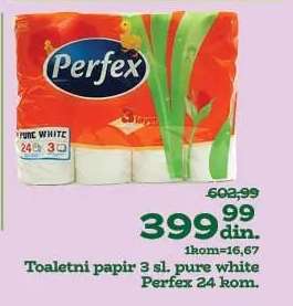 Toaletni papir 3 sl. pure white Perfex 24 kom.