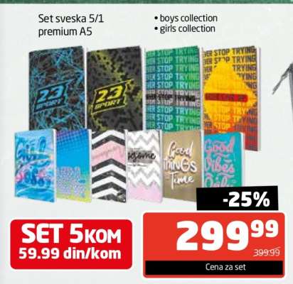 Set sveska 5/1 premium A5