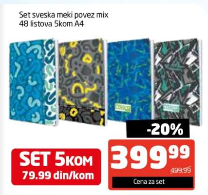 Set sveska meki povez mix