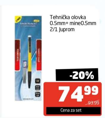 Tehnička olovka 0.5mm + mine 0.5mm 2/1 Juprom