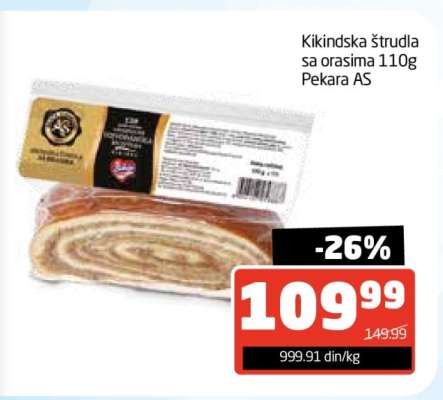 Kikindska štrudla sa orasima 110g Pekara AS
