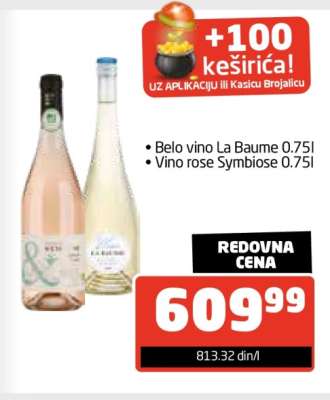 Belo vino La Baume 0.75l, Vino rose Symbiose 0.75l