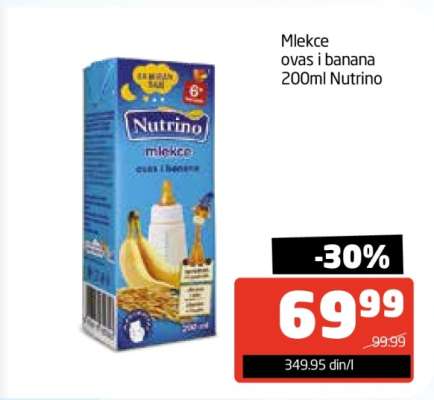 Mlekce ovas i banana 200ml Nutrino