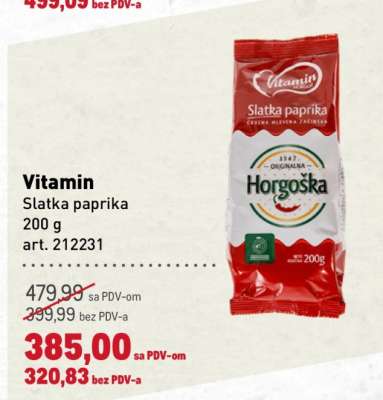 Vitamin Slatka paprika