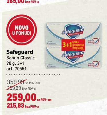 Safeguard Sapun Classic 90 g, 3+1