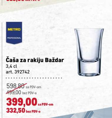 Čaša za rakiju Baždar