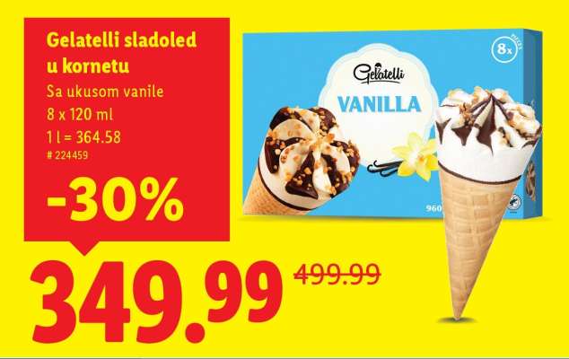 Gelatelli Sladoled u kornetu