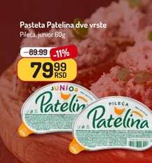 Pasteta Patelina dve vrste