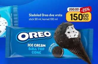 Sladoled Oreo dve vrste