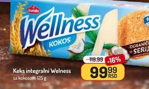 Keks integralni Wellness sa kokosom 125 g
