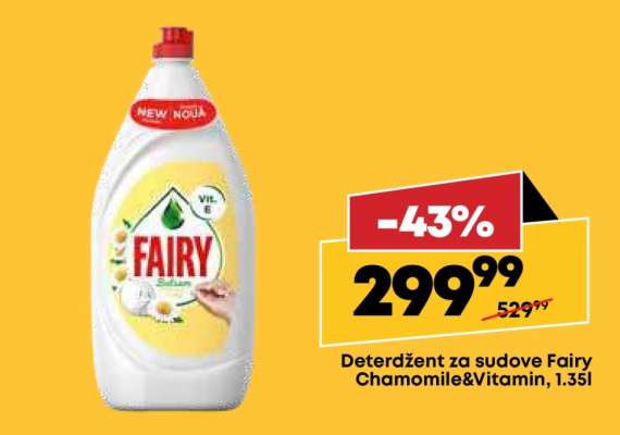Deterdžent za sudove Fairy Chamomile&Vitamin, 1.35l