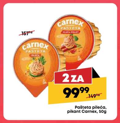 Pašteta pileća, pikant Carnex, 50g