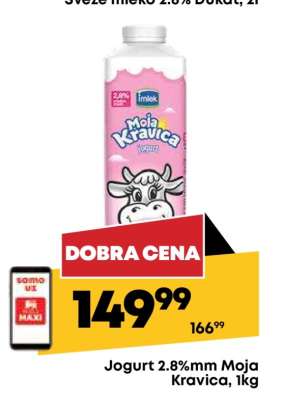 Jogurt 2.8%mm Moja kravica, 1kg