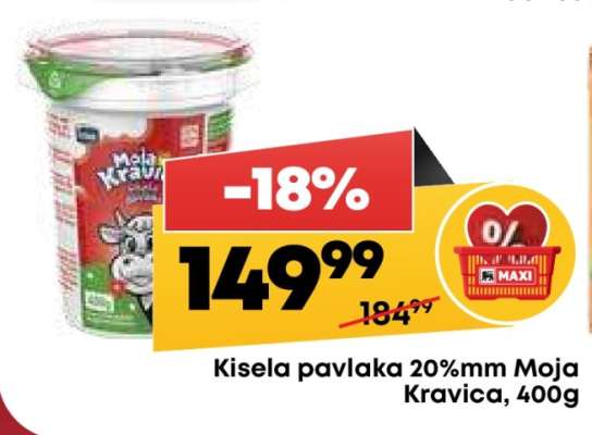 Kisela pavlaka 20 % mm Moja kravica 400g