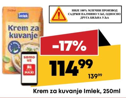 Krem za kuvanje Imlek, 250ml