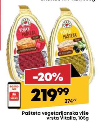 Pašteta vegeterijanska više vrsta Vitalia, 105g