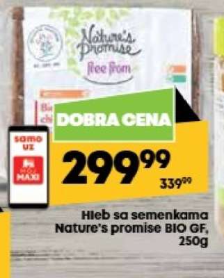Hleb sa semenkama Nature's promise BIO GF, 250g