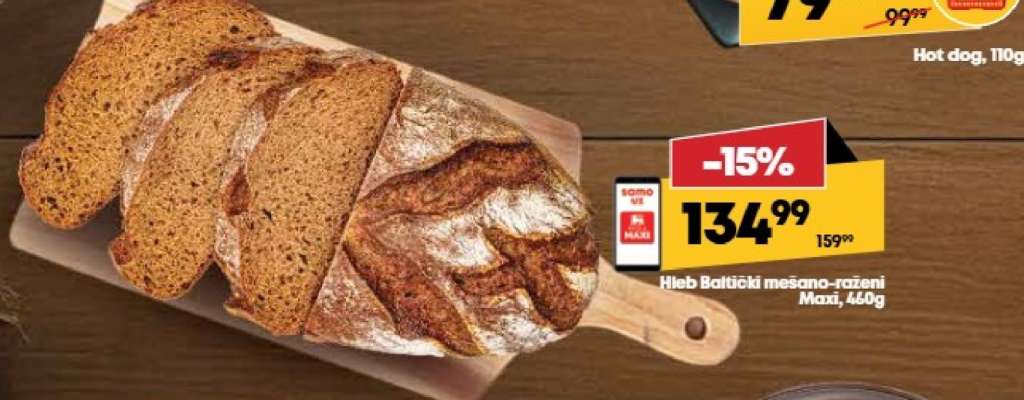 Hleb Baltički mešano-raženi Maxi, 440g