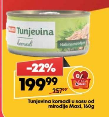 Tunjevina komadi u sosu od mirođije Maxi, 160g