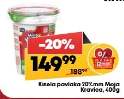 Kisela pavlaka 20 % mm Moja kravica 400g