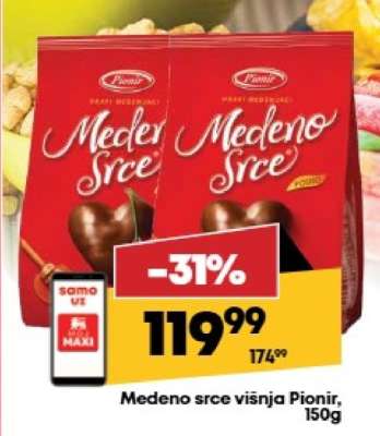 Medeno srce višnja Pionir 150g