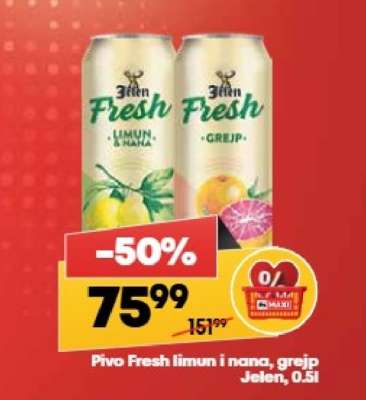 Pivo Fresh limun i nana, grejp Jelen, 0.5l