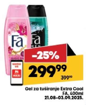 Gel za tuširanje Extra Cool FA, 400ml