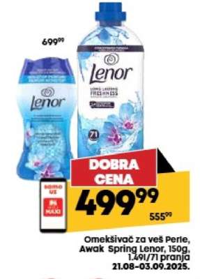 Omekšivač za veš Perle, Awak Spring Lenor, 150g, 1.49l/71 pranja