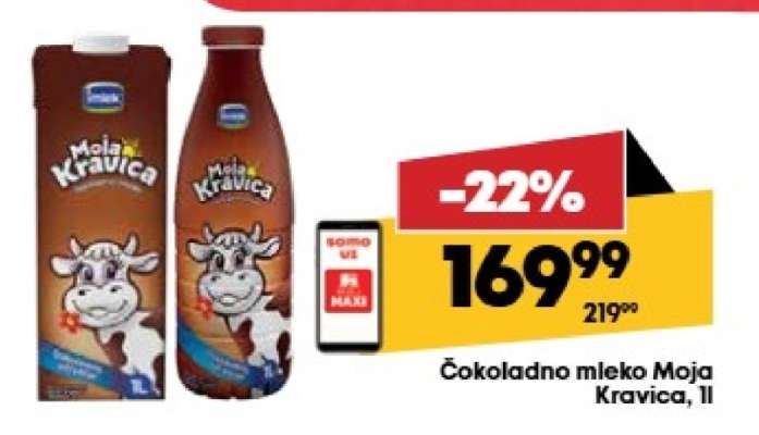 Čokoladno mleko Moja Kravica, 1l