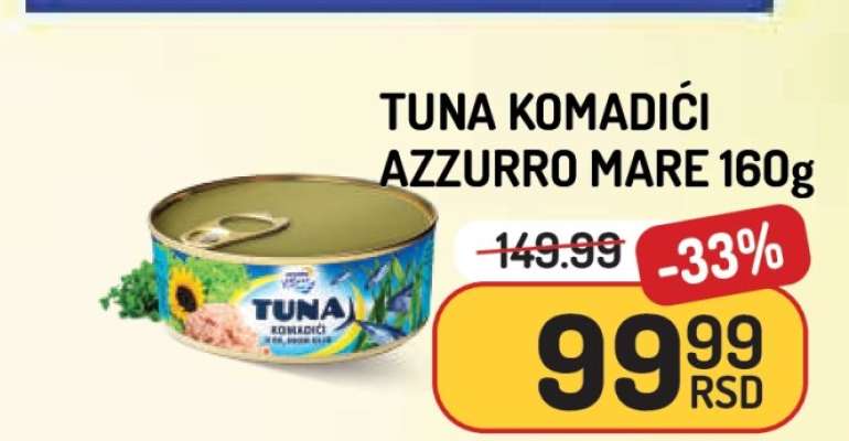 Tuna Komadići Azzurro Mare 160g