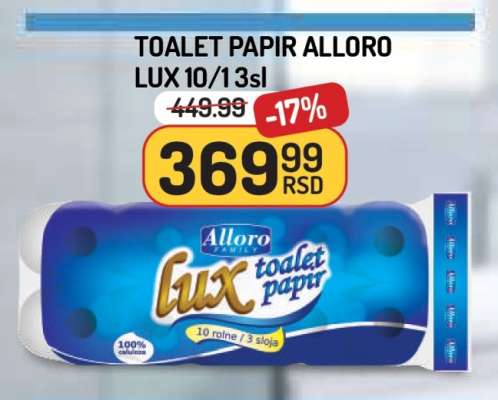 TOALET PAPIR ALLORO LUX 10/13sl