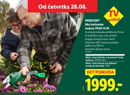 PARKSIDE® Aku baštenske makaze PGSA 14 A1