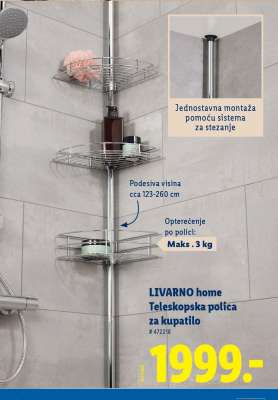 Livarno Home Teleskopska polica za kupatilo