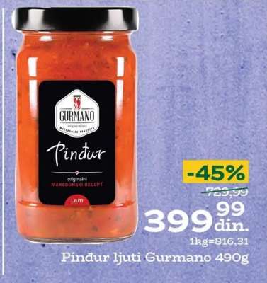 Pindur ljuti Gurmano 490g