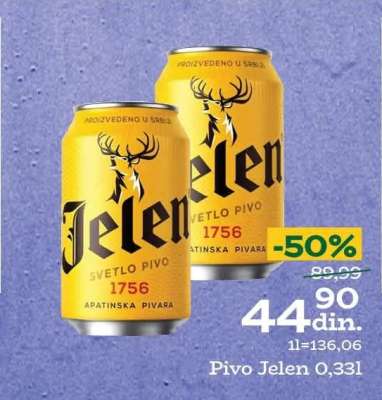 Pivo Jelen 0.33l