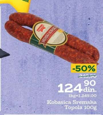 Kobasica sremska Topola 100g