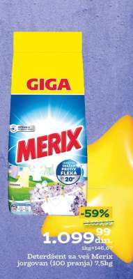 Deterdžent za veš Merix jorgovan (100 pranja) 7,5kg