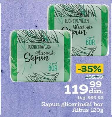 Sapun glicerinski bor Albus 120g