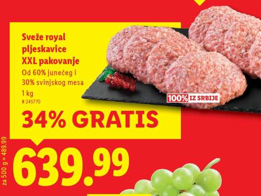 Sveže royal pljeskavice XXL pakovanje