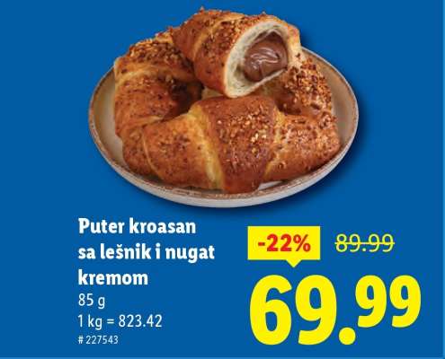 Puter kroasan sa lešnik i nugat kremom