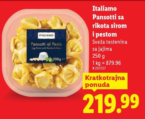 Italiamo Pansotti sa rikota sirom i pestom