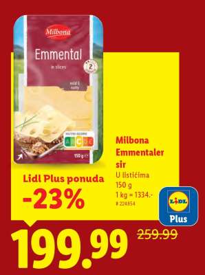 Milbona Emmentaler sir