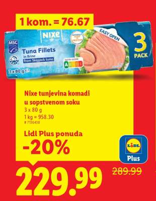 Nixe tunjevina komadi u sopstvenom soku