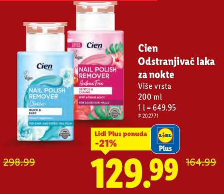 Cien Odstranjivač laka za nokte
