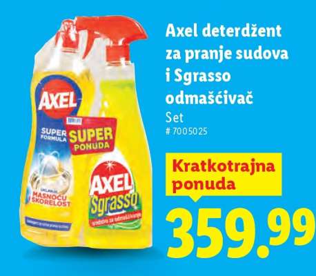 Axel Deterdžent za pranje sudova i Sgrasso odmašćivač
