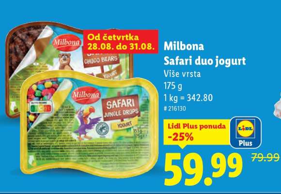 Milbona Safari duo jogurt